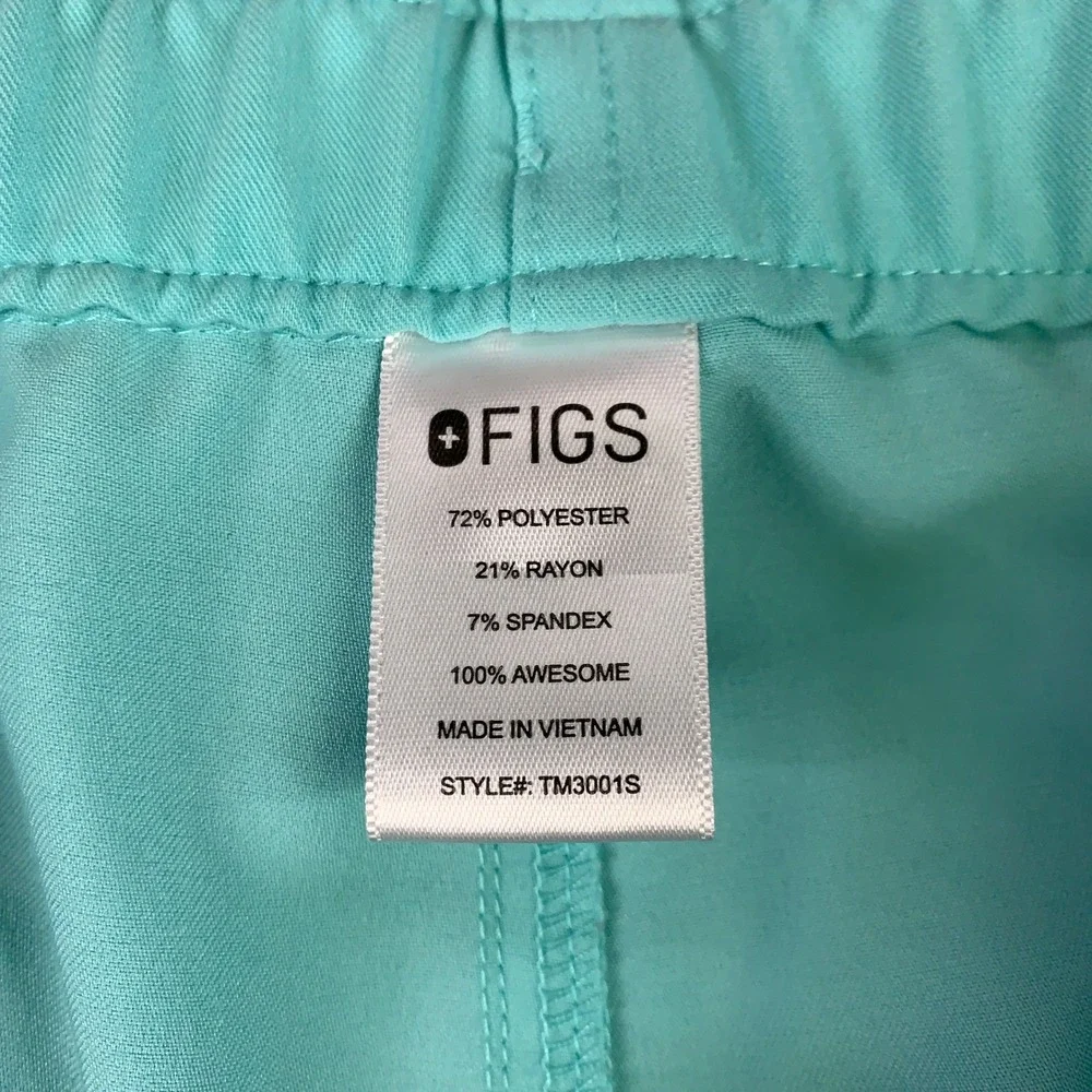 FIGS Scrub Set Men's Large L Leon Top & Cairo Pants Teal V-Neck Cargo Uniform